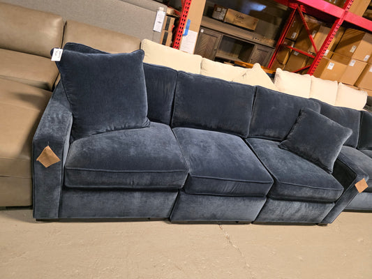 Radley 3-Pc. Fabric Sectional Sofa (Midnight Blue)