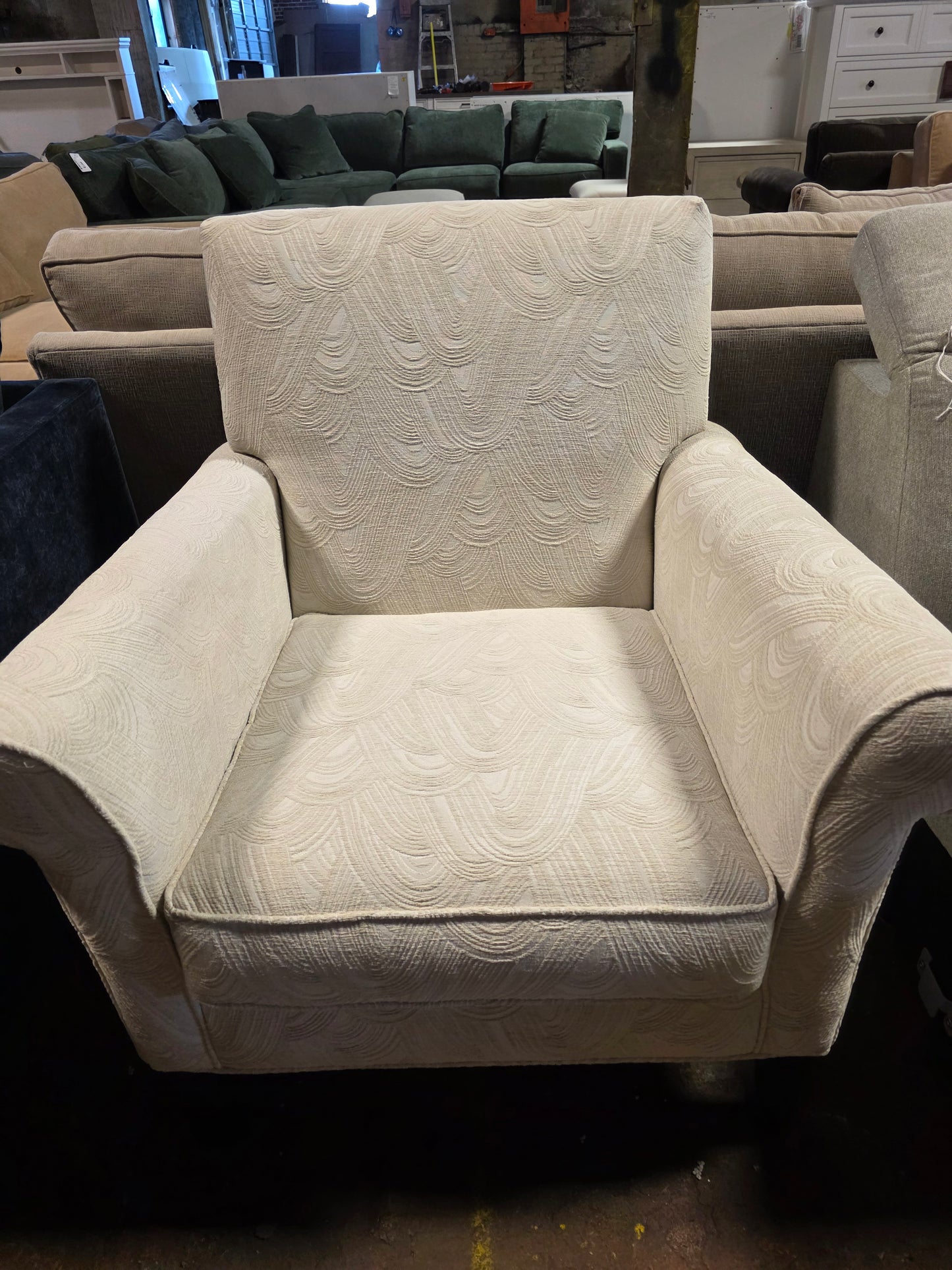 Kambrie Fabric Roll Arm Chair