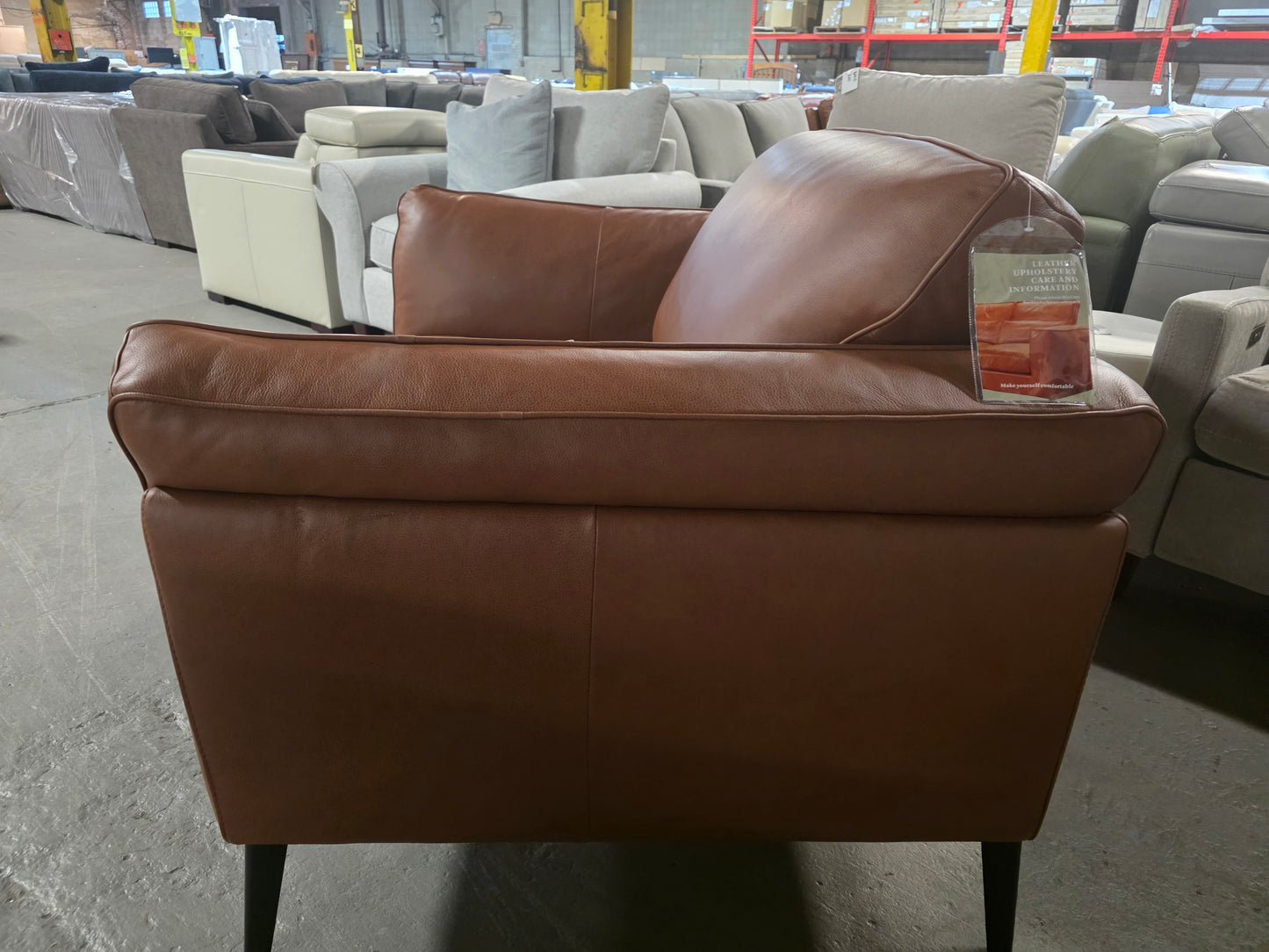 Keery 49" Leather Chair (Caramel)