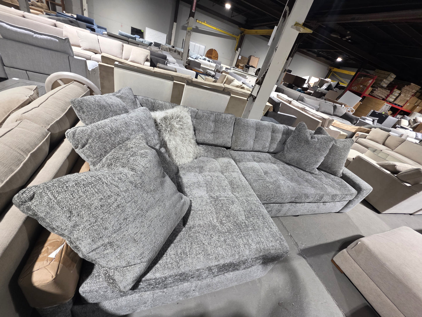 Pherie 131" 2-Pc. Fabric Sectional with Cuddler (Graphite)