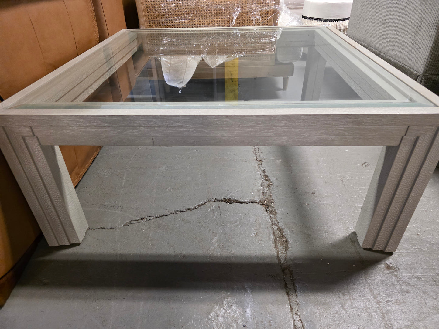 Cascade 42" Glass Square Cocktail Table