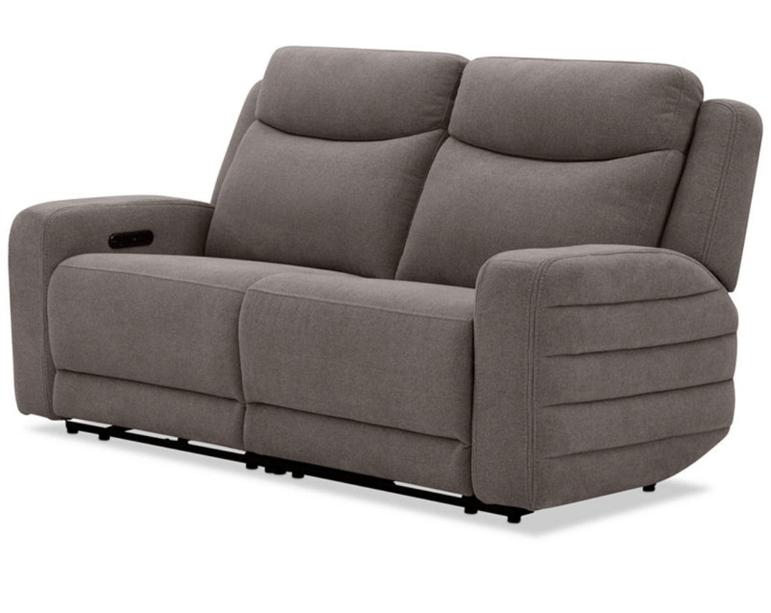 Kristyan 2-Pc. Fabric Sofa with 1 Power Motion Chairs (Pewter)