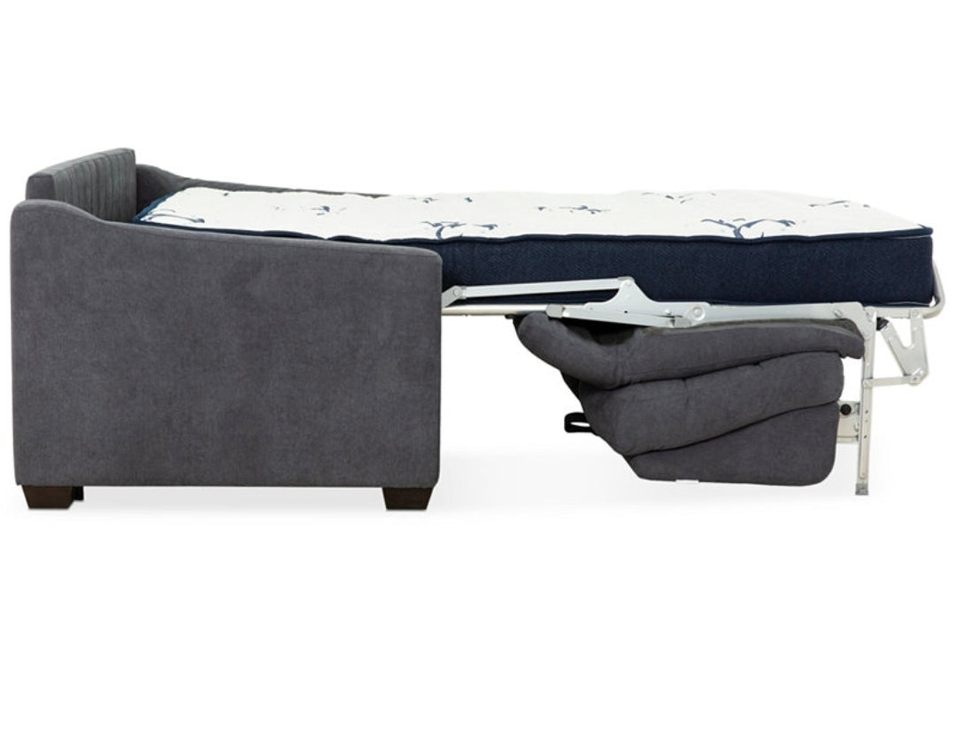Stearns & Foster 83 in. Queen Sleeper Sofa Bed with 8 in. Hybrid Mattress, Dark Gray
