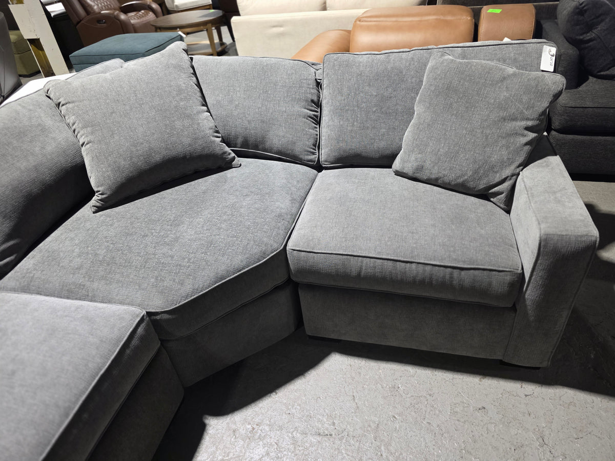 Radley 5-Pc. Fabric Chaise Sectional Sofa with Wedge (Heavenly Mocha Grey)