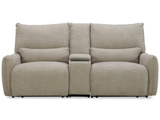 Olper 2-Pc. Fabric Zero Wall Sectional Power Motion Sofa w/ console