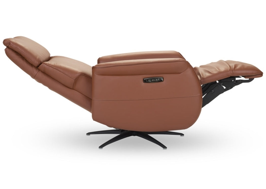 Lennix Leather TV Recliner with Massage (Warm Brown)