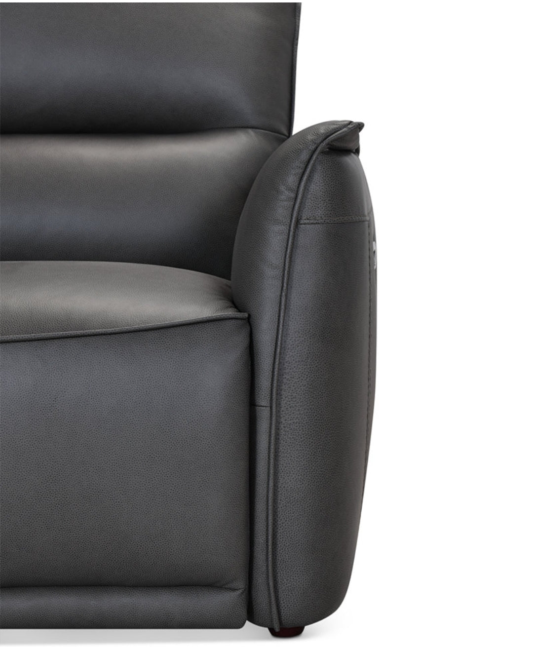Polner 91" Leather Power Motion Sofa (Charcoal)