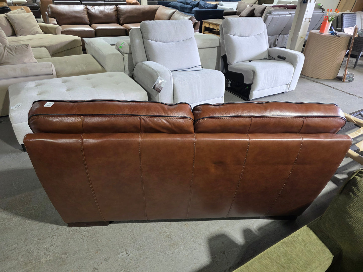 Myars 69" Leather Loveseat (Cognac)