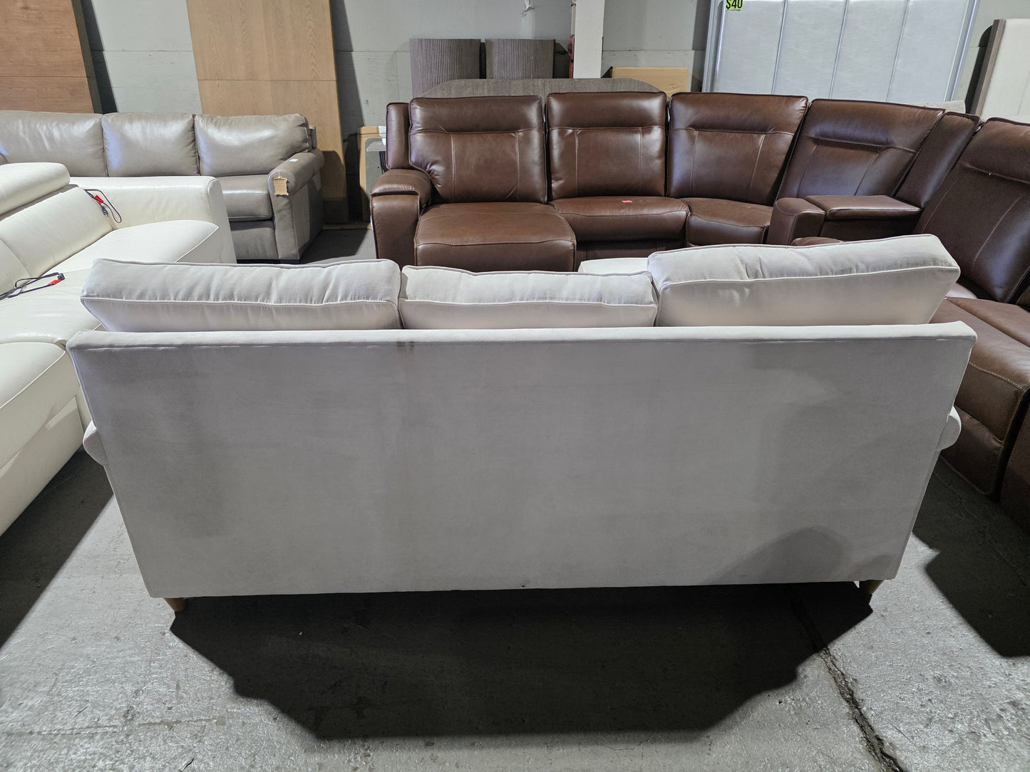Lidia 82" Fabric 2-Pc. Reversible Chaise Sectional Sofa w/ Storage Ottoman-Gypsy Creme