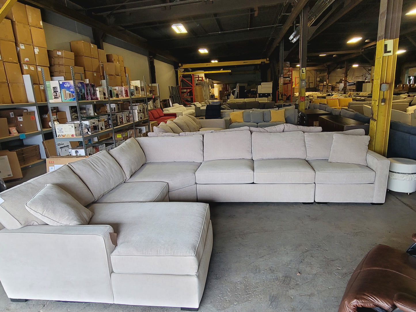 Radley 5-Piece Fabric Chaise Sectional Sofa (Heavenly Mocha Grey)