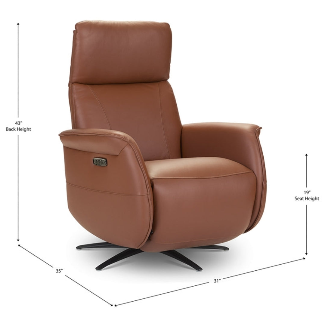 Lennix Leather TV Recliner with Massage (Warm Brown)