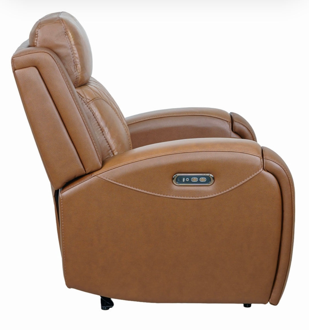 Niccy Leather 41.75" Power Motion Lay Flat Recliner (Brown)