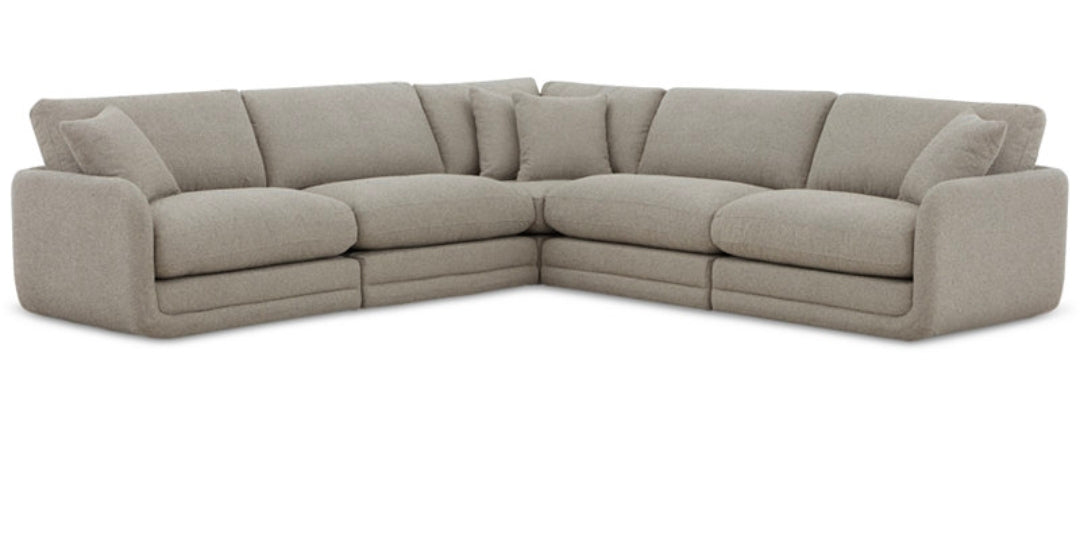 Daryll 5-Pc Fabric L Sectional (Granite)