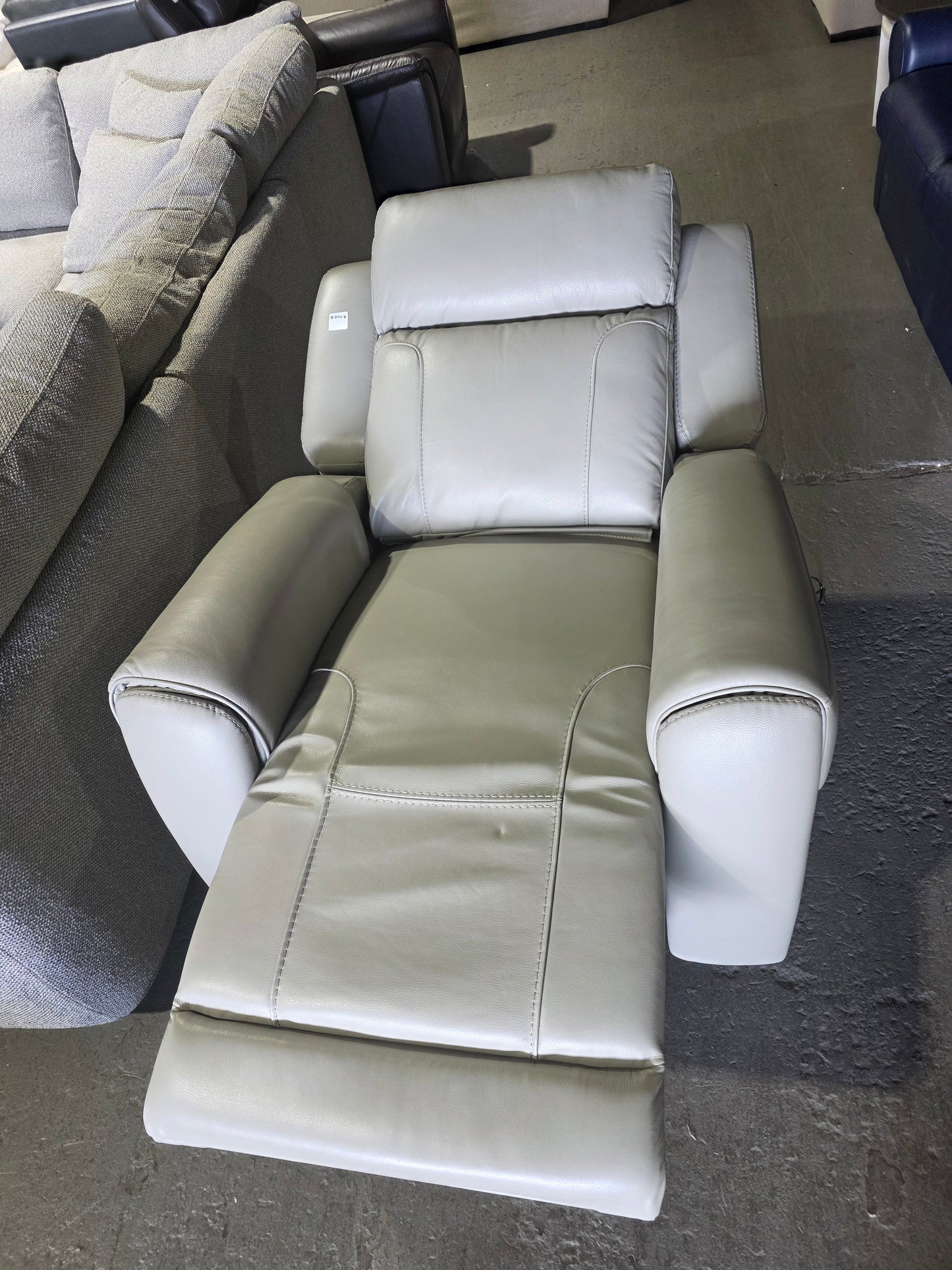 Grey Leather Recliner