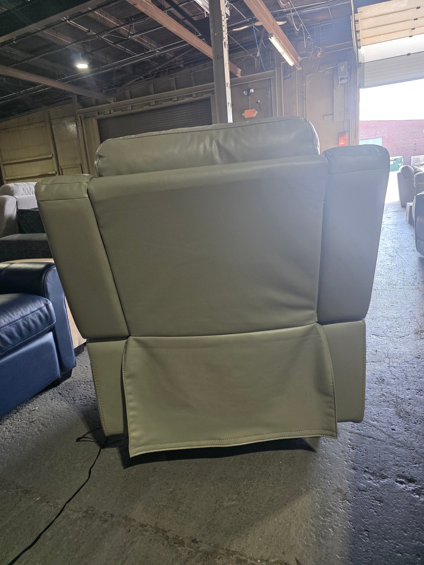Grey Leather Recliner