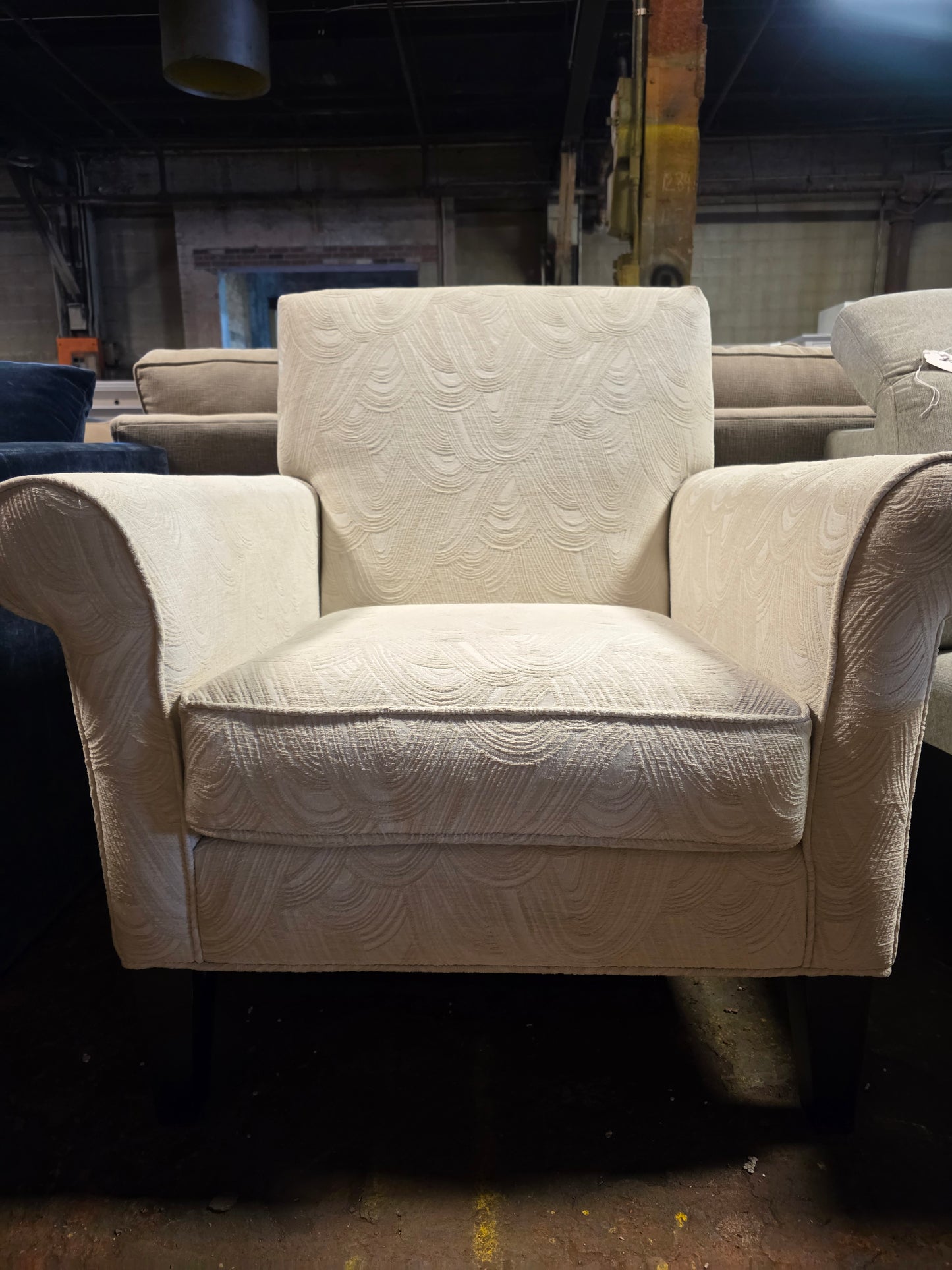 Kambrie Fabric Roll Arm Chair