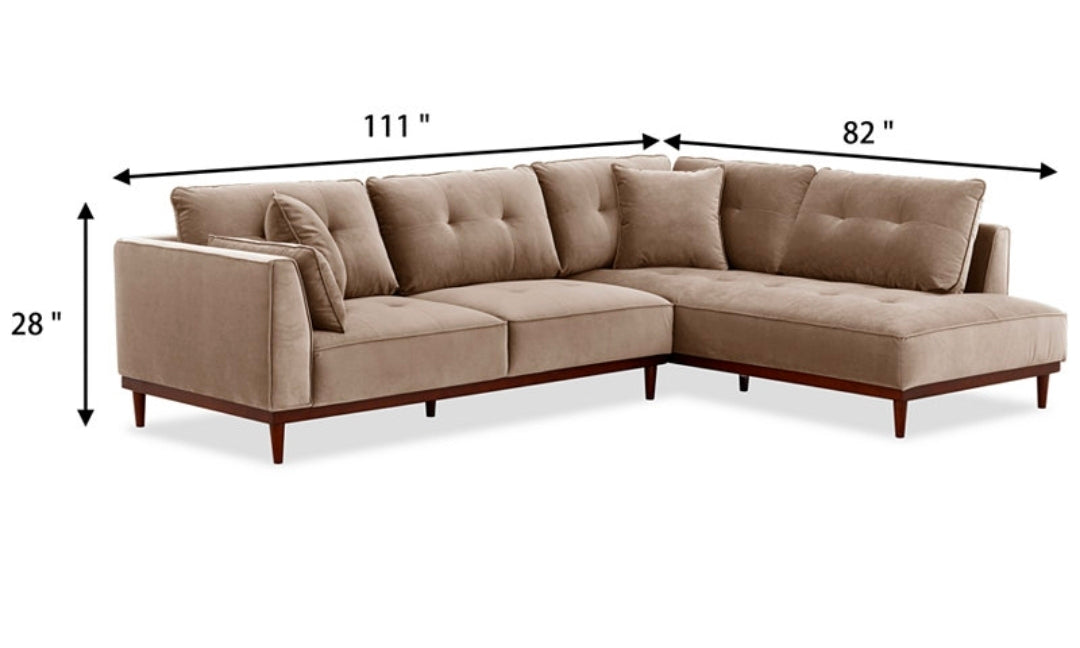 Hazelynn 2-Pc. Fabric Sectional (Taupe)