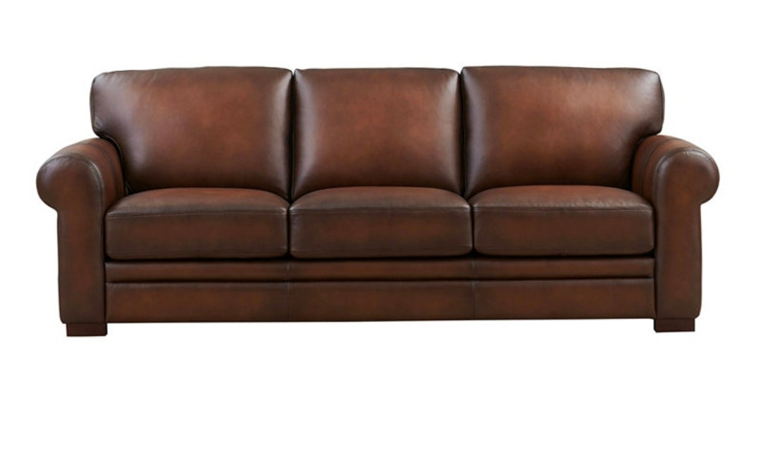 Brookfield 95" Top Grain Leather Sofa Couch