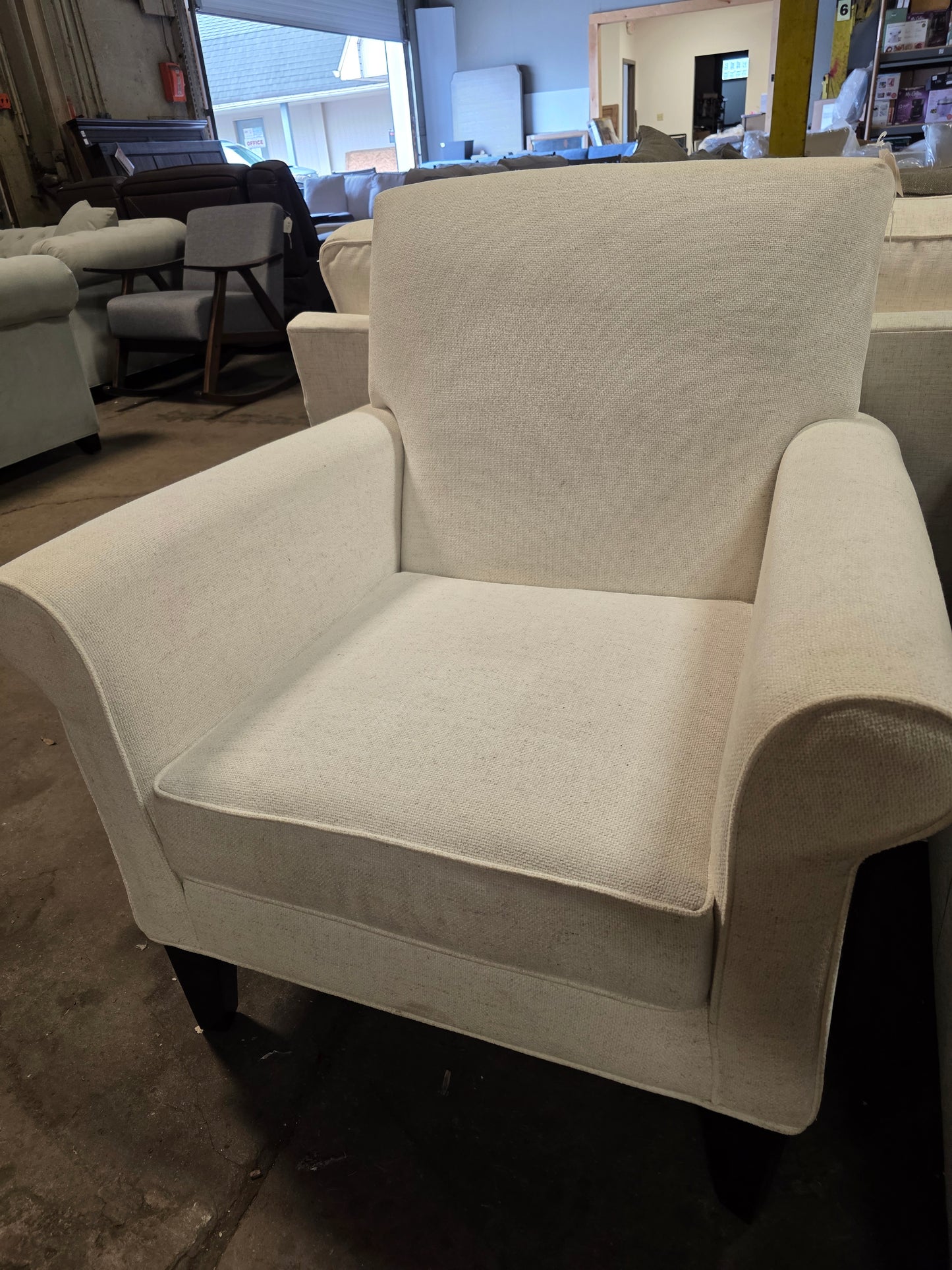 Kambrie Fabric Roll Arm Chair