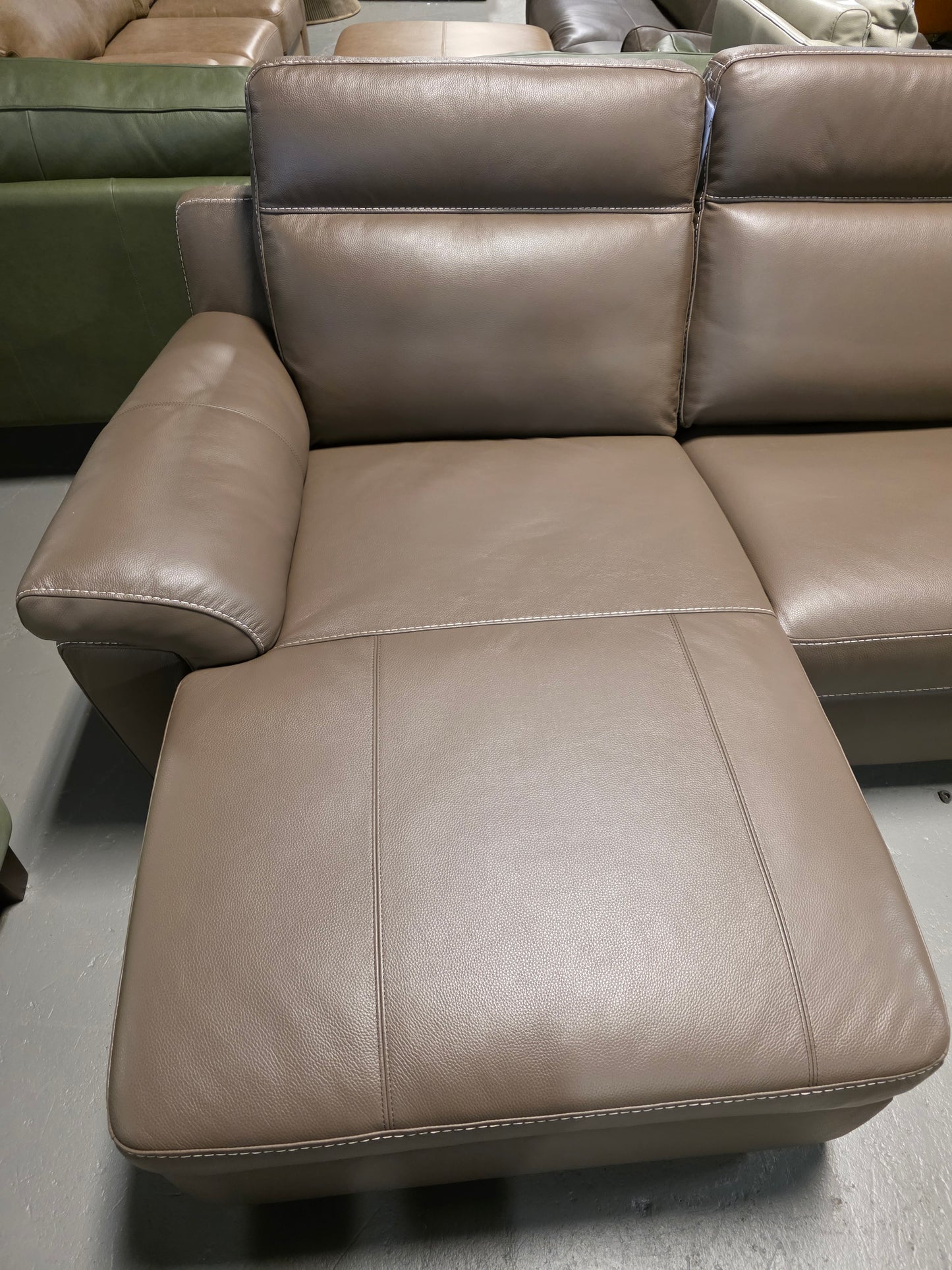 Julius II 2-Pc. Leather Chaise Sectional Sofa With Power Recliner, Power Headrest & USB Power Outlet