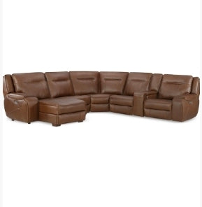 Hansley Leather Sectional w/ Reclining Chaise