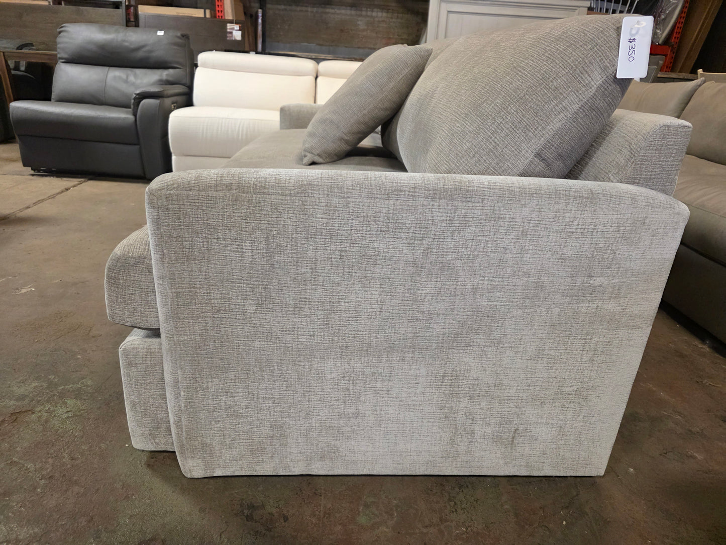 Grey Fabric Loveseat