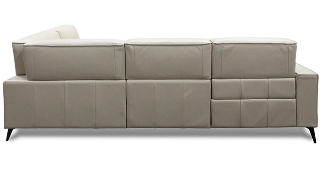 Neiwert 4-Pc. Leather Sofa Sectional with 3 Power Recliners (Silver Grey)