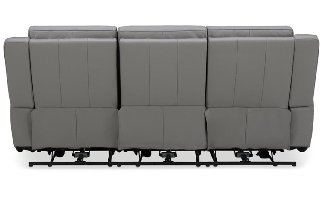 Addyson 88" 3-Pc. Leather Sofa with 2 Zero Gravity Recliners with Power Headrests (Ash)