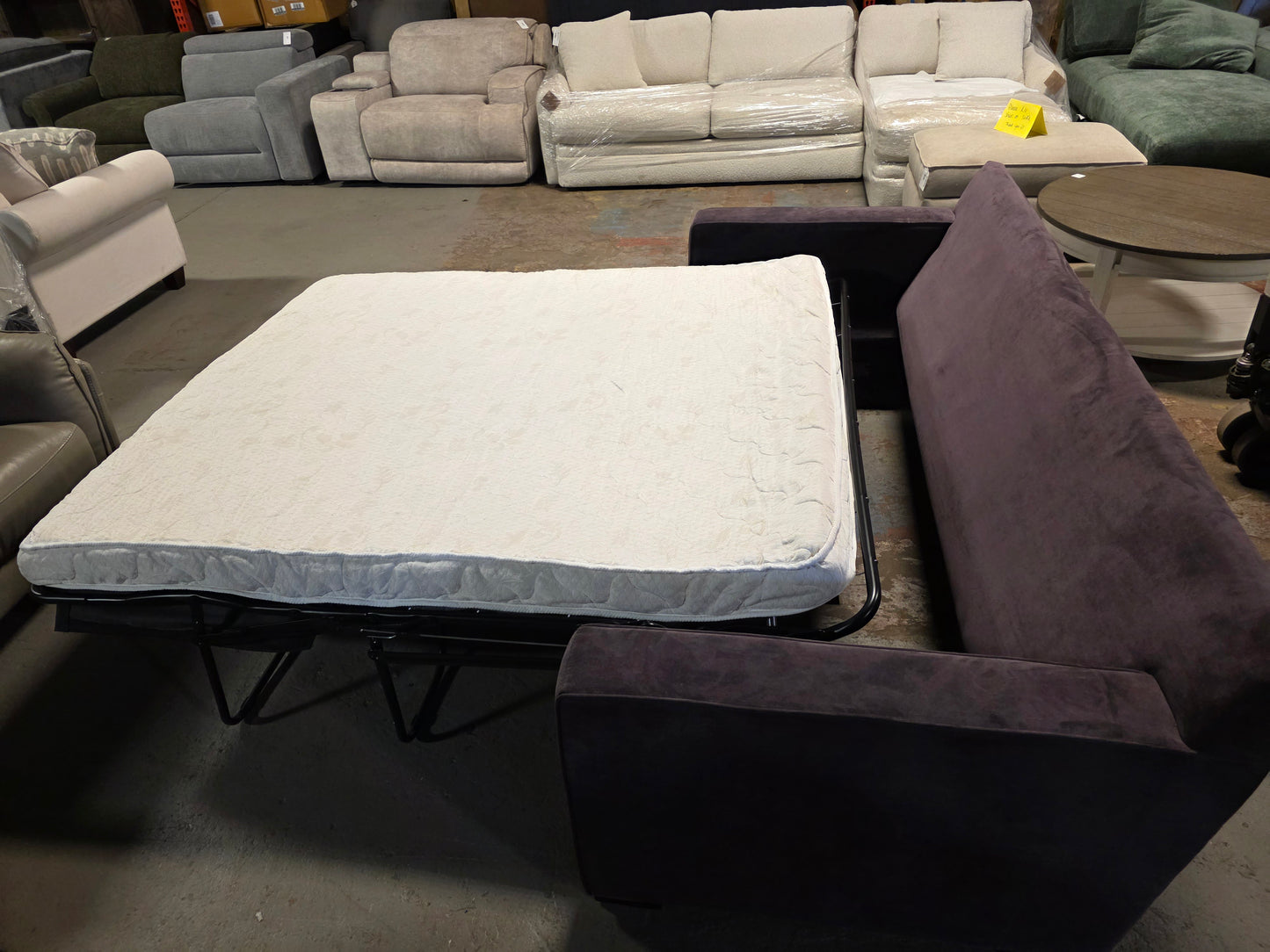 Radley 86" Fabric Queen Sleeper Sofa Bed (Dark Purple)