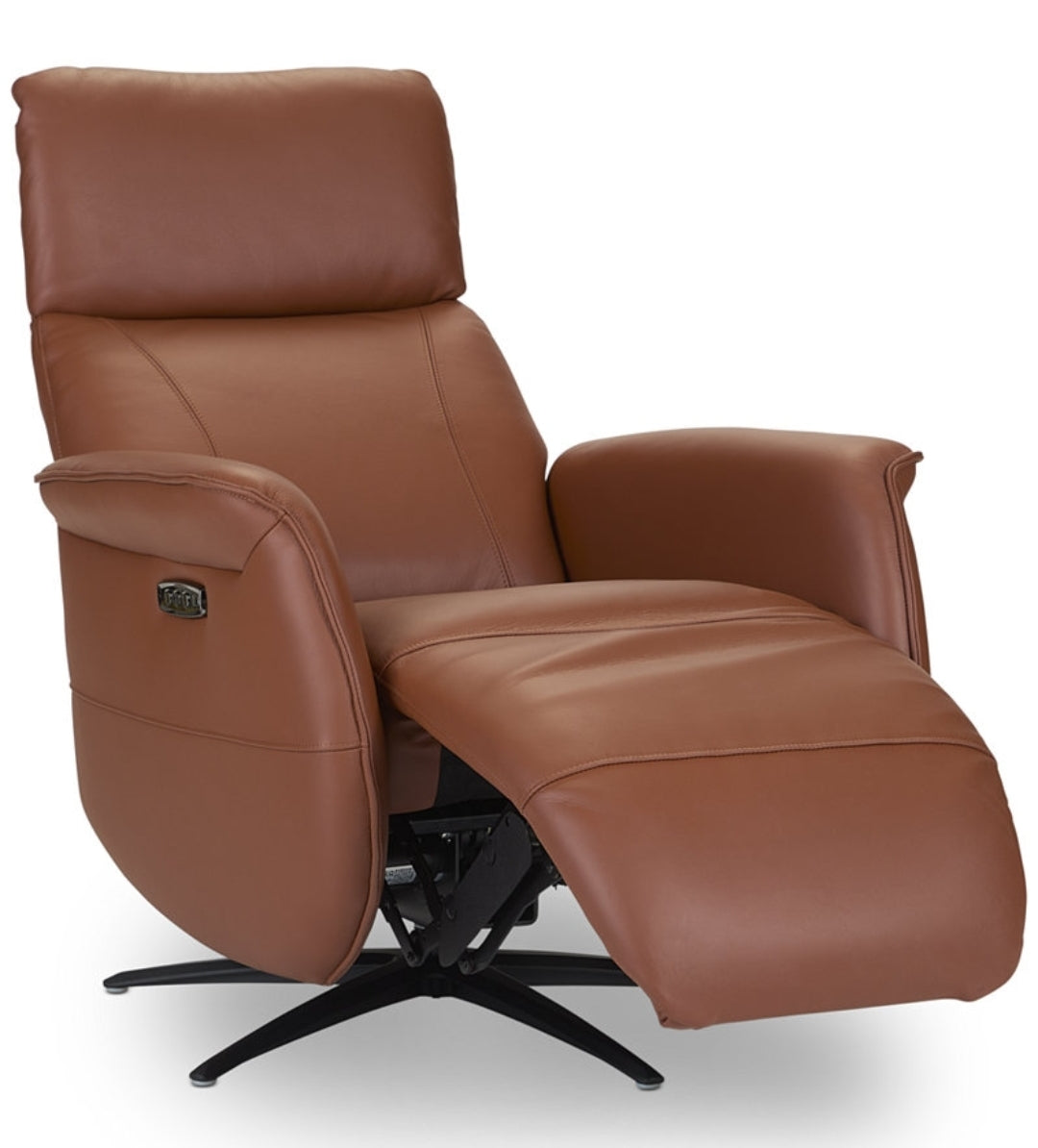 Lennix Leather TV Recliner with Massage (Warm Brown)
