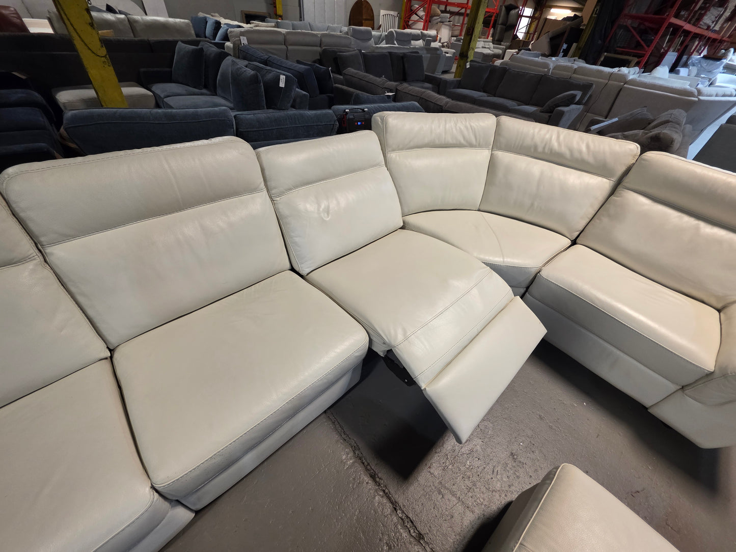 Julius II 5-Pc. Leather L Sectional with 3 Power Recliners