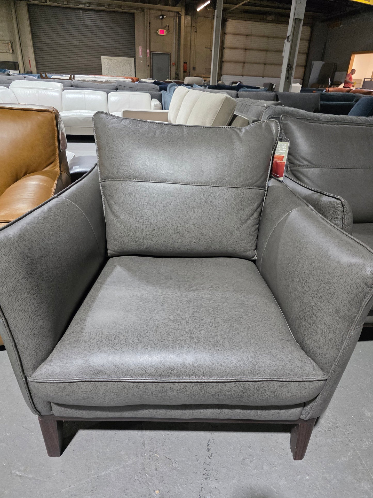 Kettner 34" Leather Chair (Charcoal)