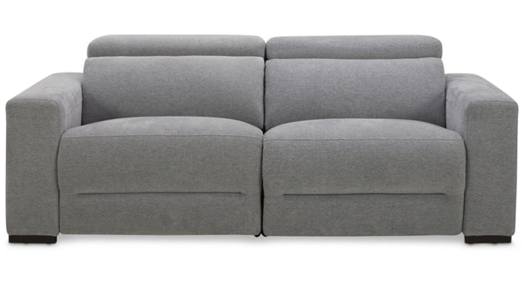 Nevio 2-Pc. Fabric Power Headrest Sectional (Mineral)