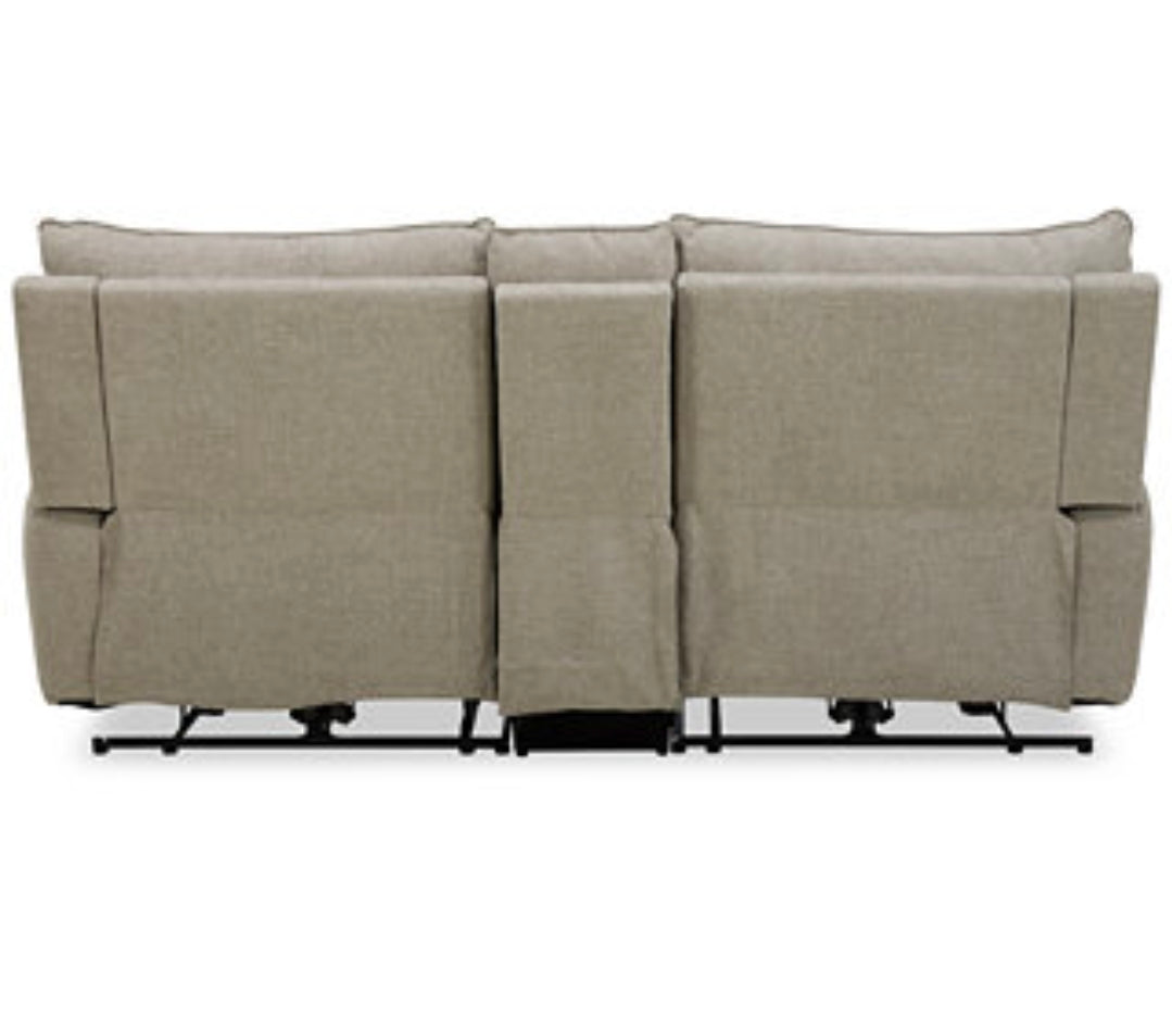 Olper 2-Pc. Fabric Zero Wall Sectional Power Motion Sofa w/ console