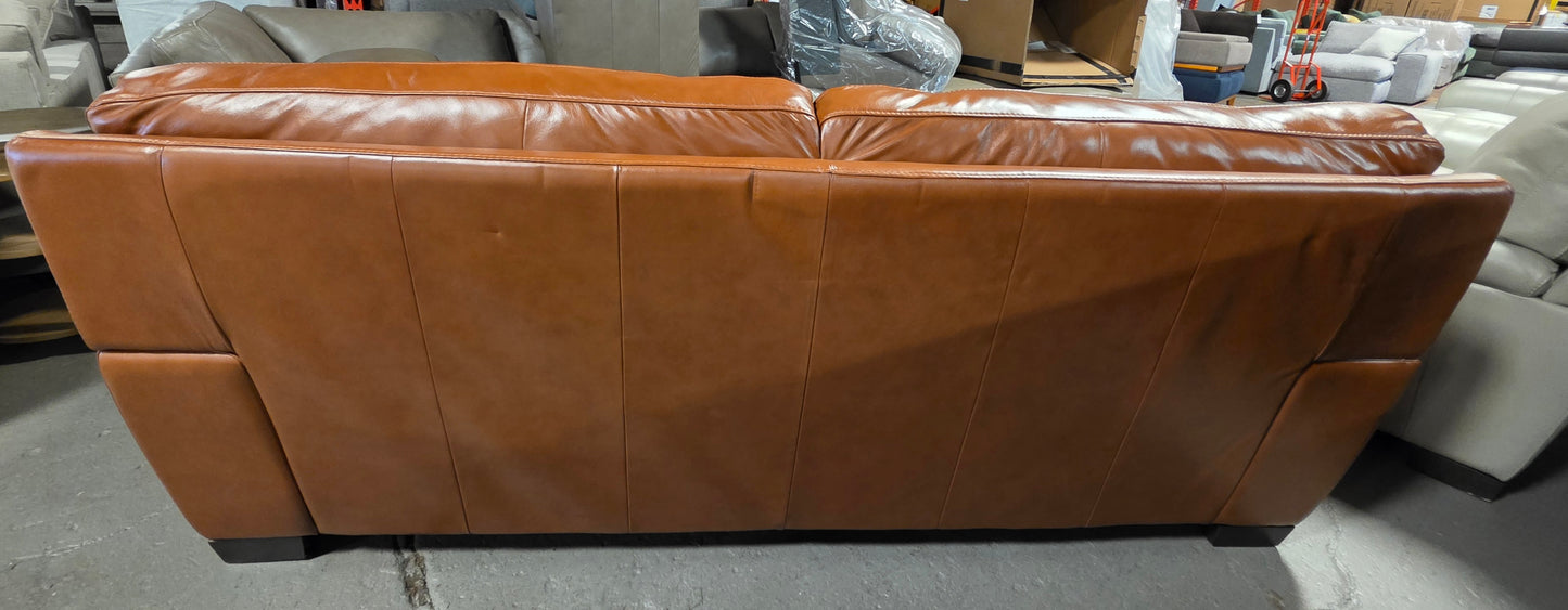 Cobbie Leather 89" Sofa (Brandy)