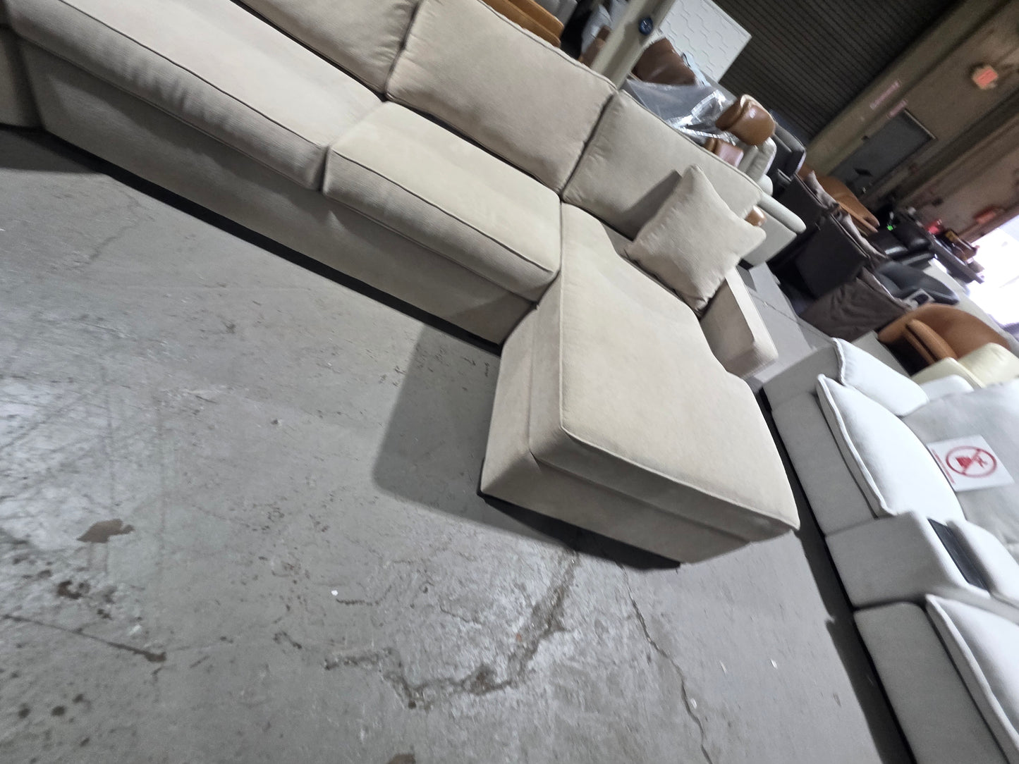 Radley 4-Pc. Fabric Sleeper Sectional (Heavenly Chrome Beige)