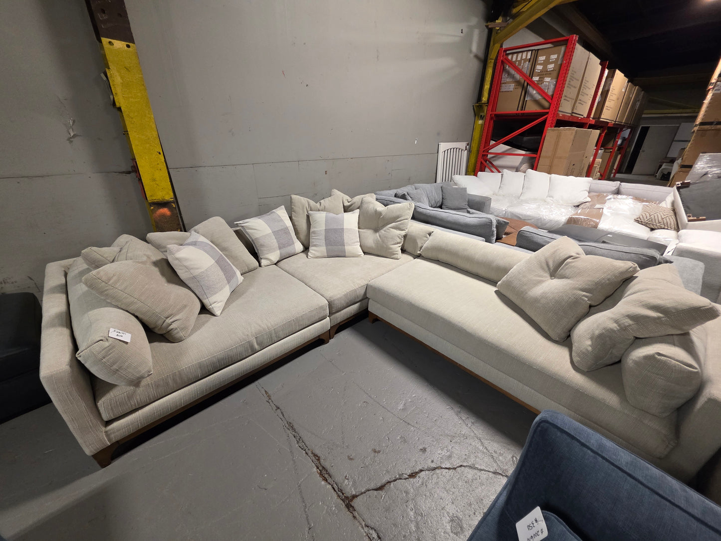 Brendalyn 3-Pc. Modular Fabric Sectional Chaise & Sofa Set (Oat)