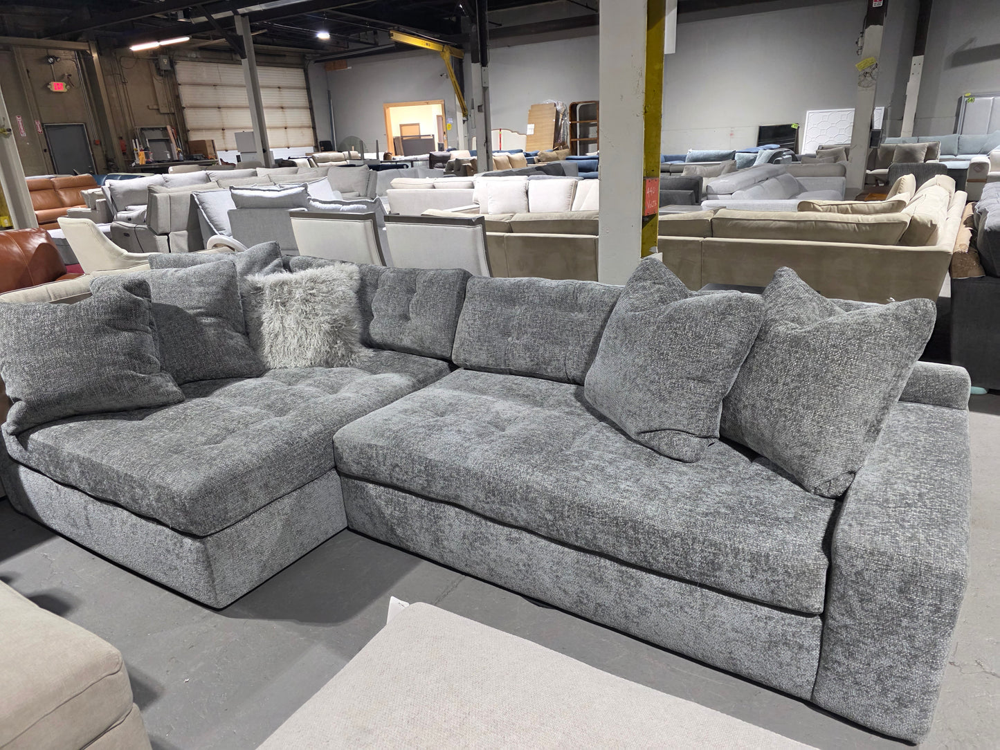 Pherie 131" 2-Pc. Fabric Sectional with Cuddler (Graphite)
