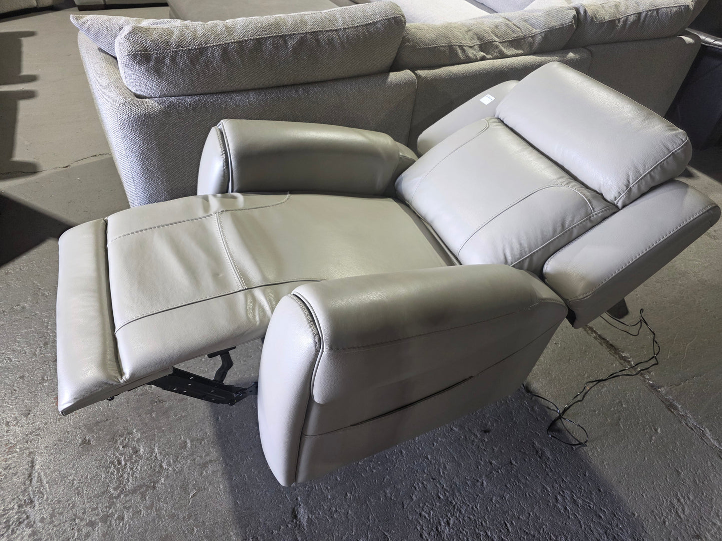 Grey Leather Recliner