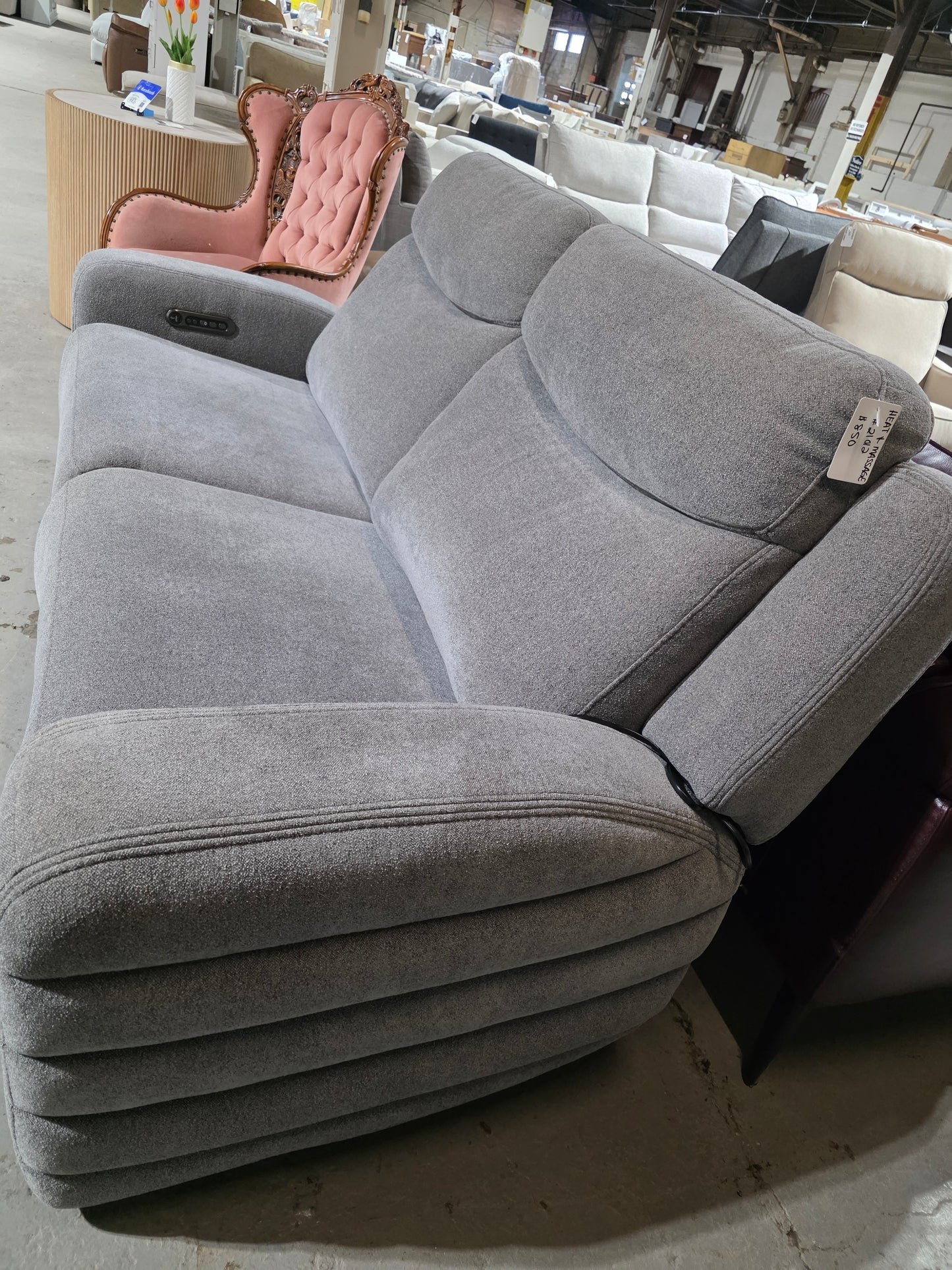 Kristyan 2-Pc. Fabric Sofa with 1 Power Motion Chairs (Pewter)