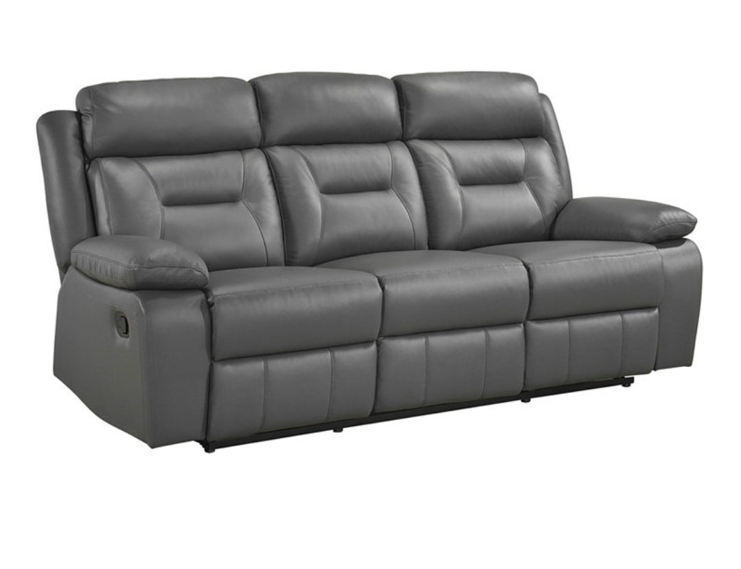 White Label Corvallis 87" Double Reclining Sofa (Ash Grey)