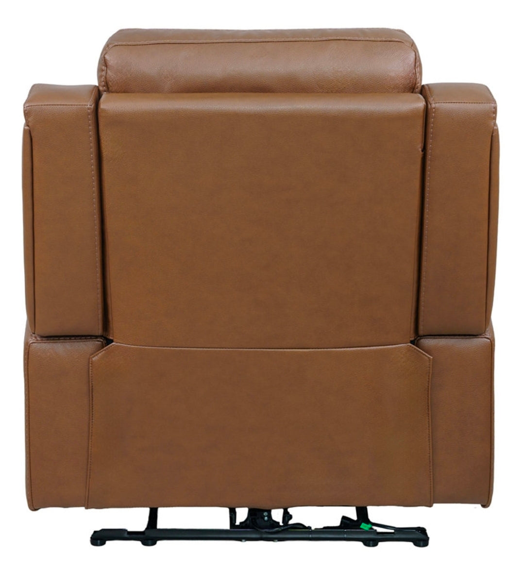 Niccy Leather 41.75" Power Motion Lay Flat Recliner (Brown)