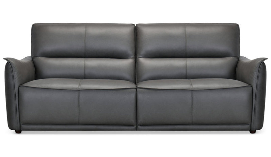 Polner 91" Leather Power Motion Sofa (Charcoal)