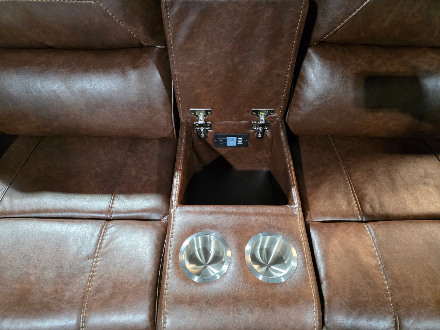 76 in. W Pillow Top Arm Faux Leather Rectangle 3-Piece Manual Reclining Sofa Set in Brown