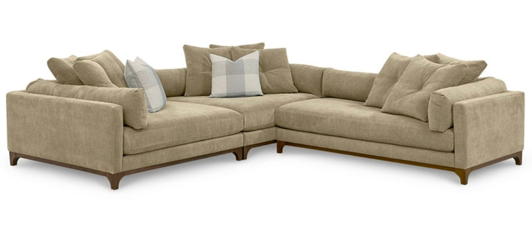 Brendalyn 3-Pc. Modular Fabric Sectional Chaise & Sofa Set (Oat)