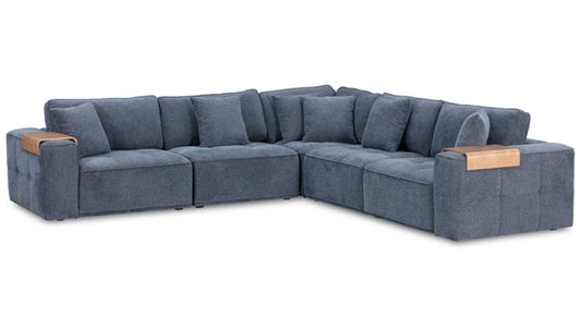 Nycolle 5-Pc, Modular Fabric L-Shape Sectional (Midnight)
