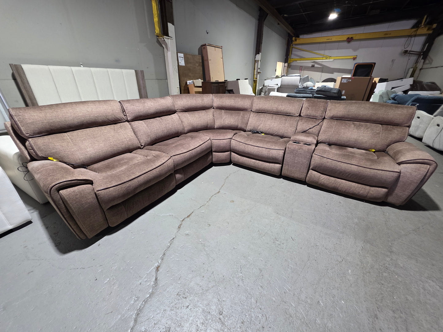 Hutchenson 5-Pc. Fabric Reclining Sectional w/ Console