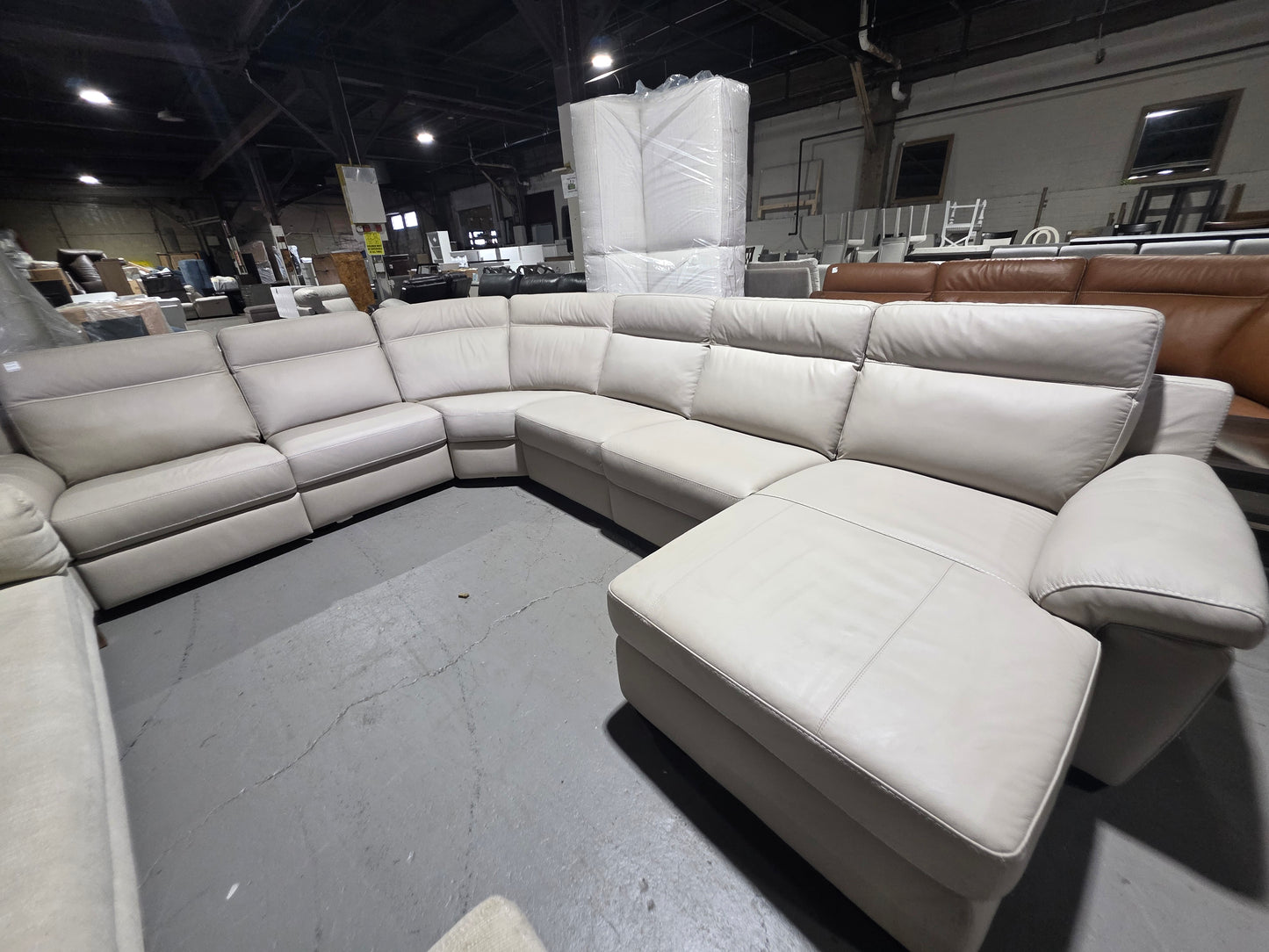 Julius II 6-Pc. Leather Chaise Sectional with 2 Power Recliners
