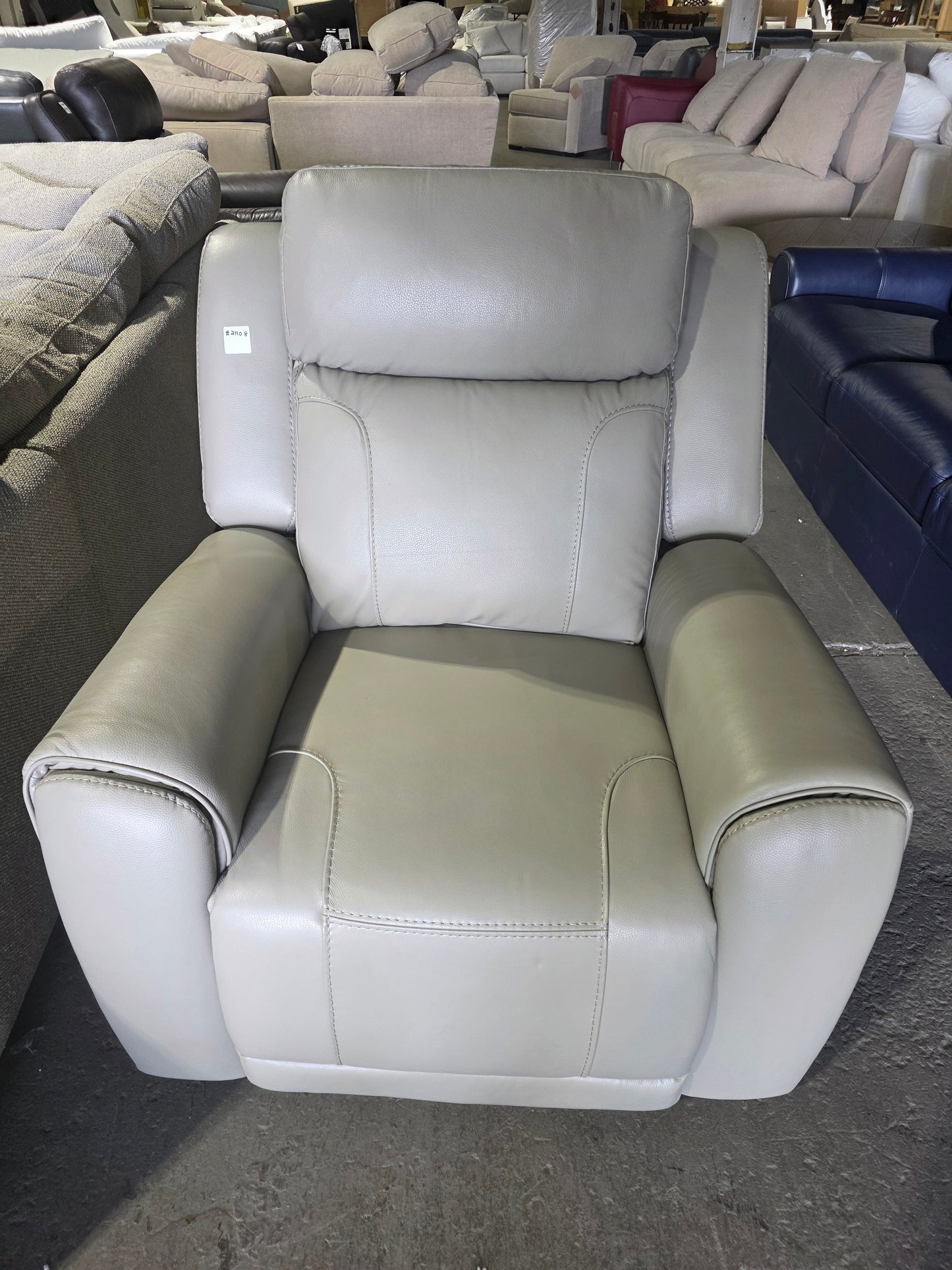 Grey Leather Recliner