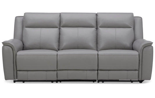 Addyson 88" 3-Pc. Leather Sofa with 2 Zero Gravity Recliners with Power Headrests (Ash)